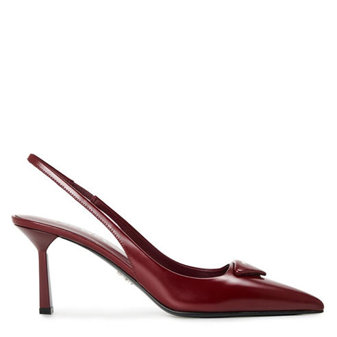 PRADA - Triangle Logo Slingback Pumps 75mm