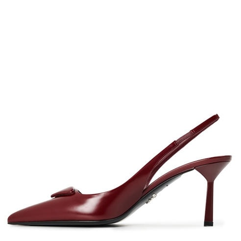 PRADA - Triangle Logo Slingback Pumps 75mm