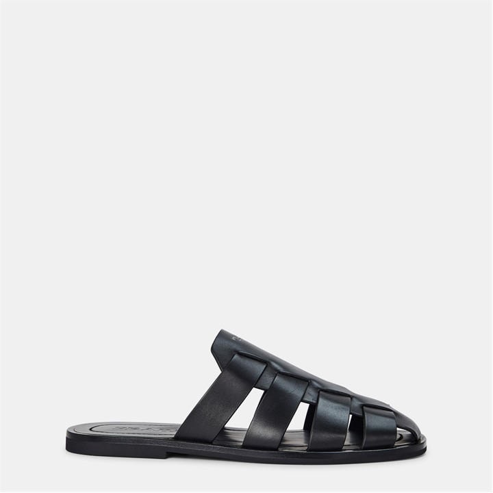 Prada Men's Black Strapped Gladiator Flat Sandals