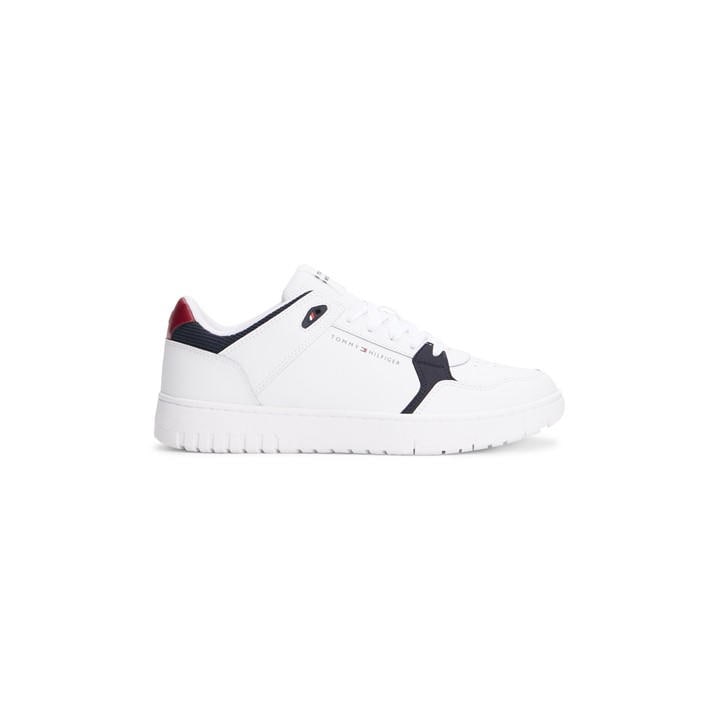 Tommy Hilfiger Men's White Tommy Basket Core Li - Size 9