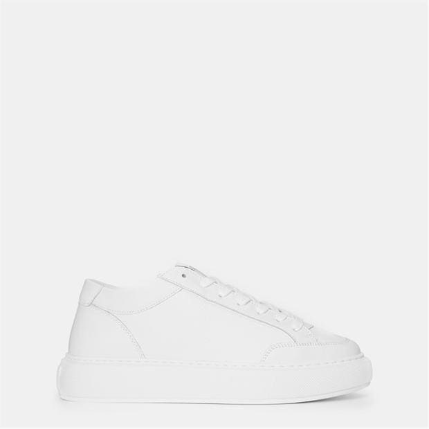 Navy White - CLEENS - Men's Minimalist Leather Luxor Trainers
