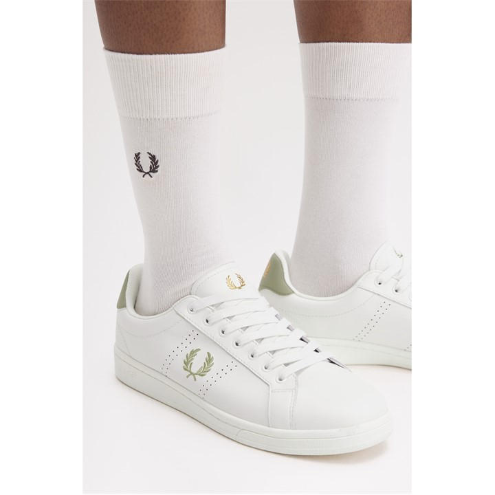 Fred Perry Men's White Leather Low-Top Trainers - Size 7