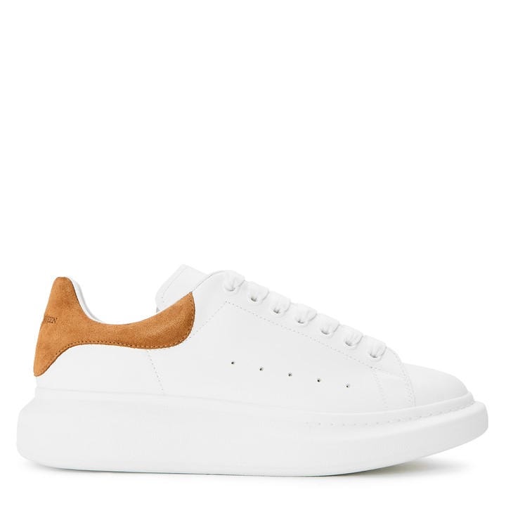 Alexander Mcqueen Men's White Oversized Leather Trainers - Size 10