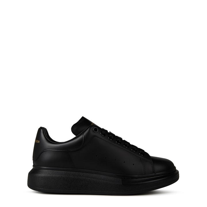 Alexander Mcqueen Men's Black Oversized Leather Trainers Size 6