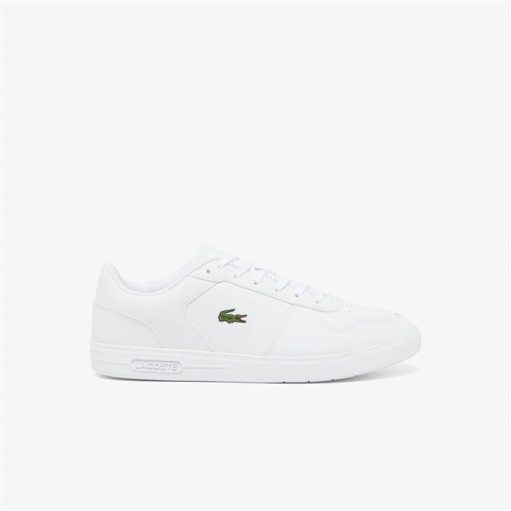Lacoste Men's White Lace-Up Logo Trainers Size 11