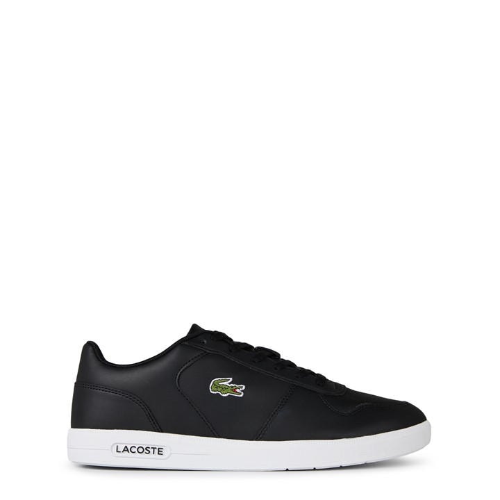Lacoste Men's Black Lace-Up Logo Trainers Size 11