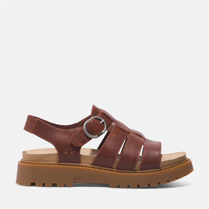 Timberland Women's Brown Clairemont Way Fisherman Sandal Bla Size 7