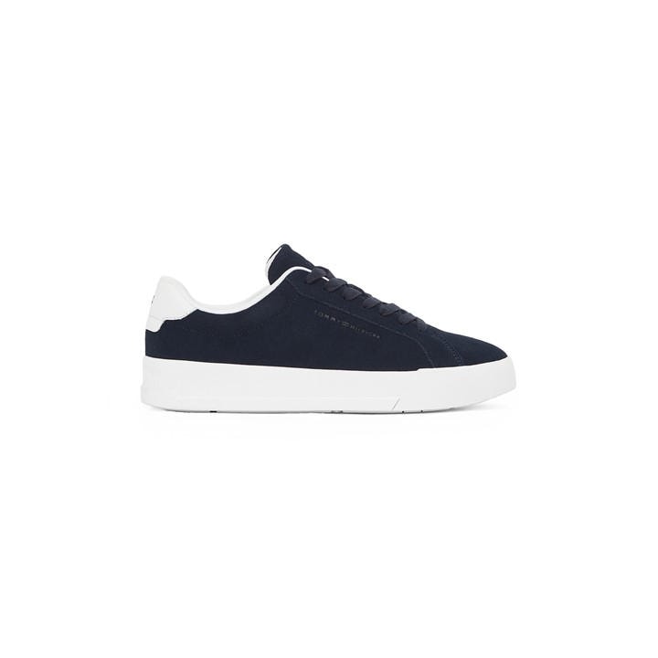 Tommy Hilfiger Men's Blue Court Leather Low Top Trainers Size 11