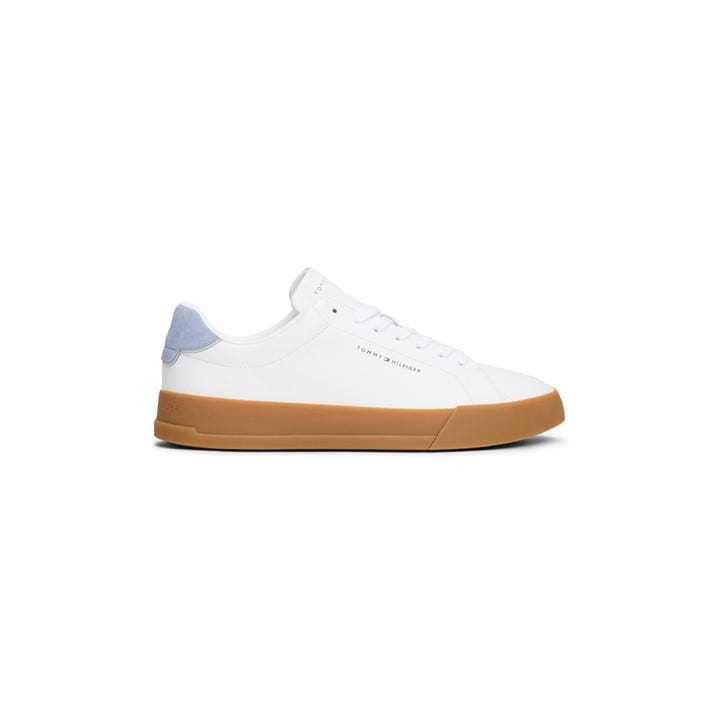 Tommy Hilfiger Men's White Court Leather Low Top Trainers Size 11