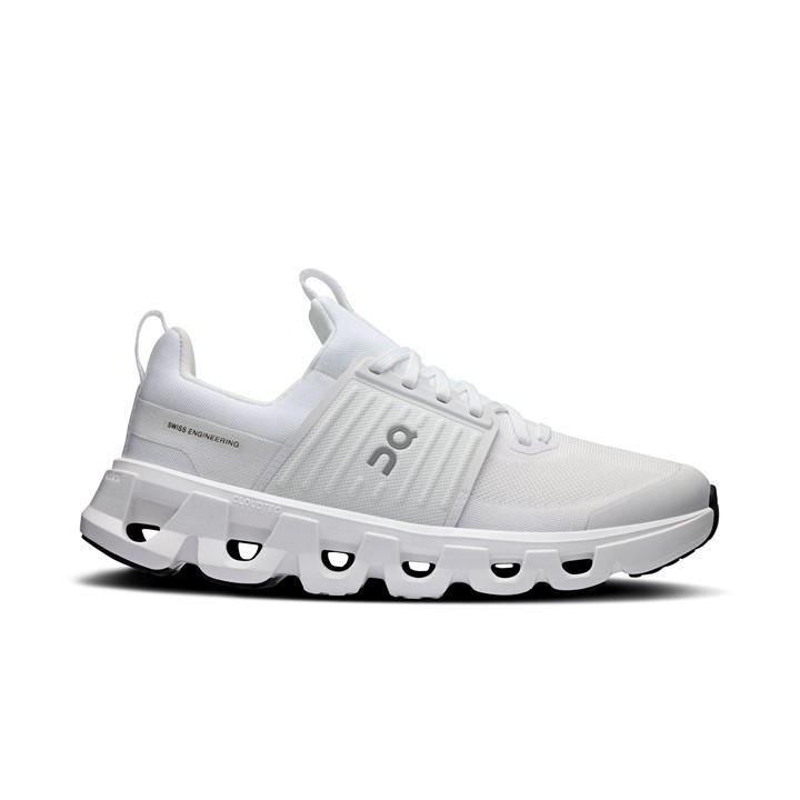 On Boys White Juniors Cloudswift Youth Running Shoes
