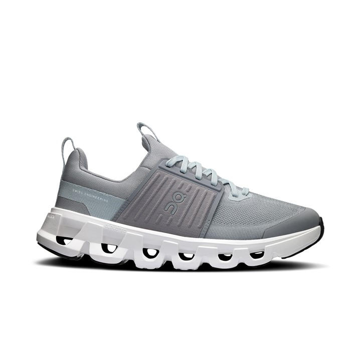 On Boys Grey Juniors Cloudswift Youth Running Shoes
