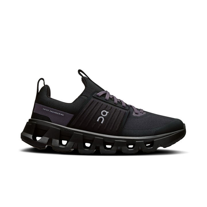 On Boys Black Juniors Cloudswift Youth Running Shoes