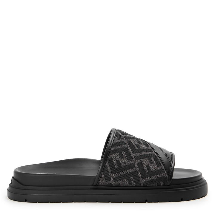 Fendi Men's Black Ff Slide Sn62