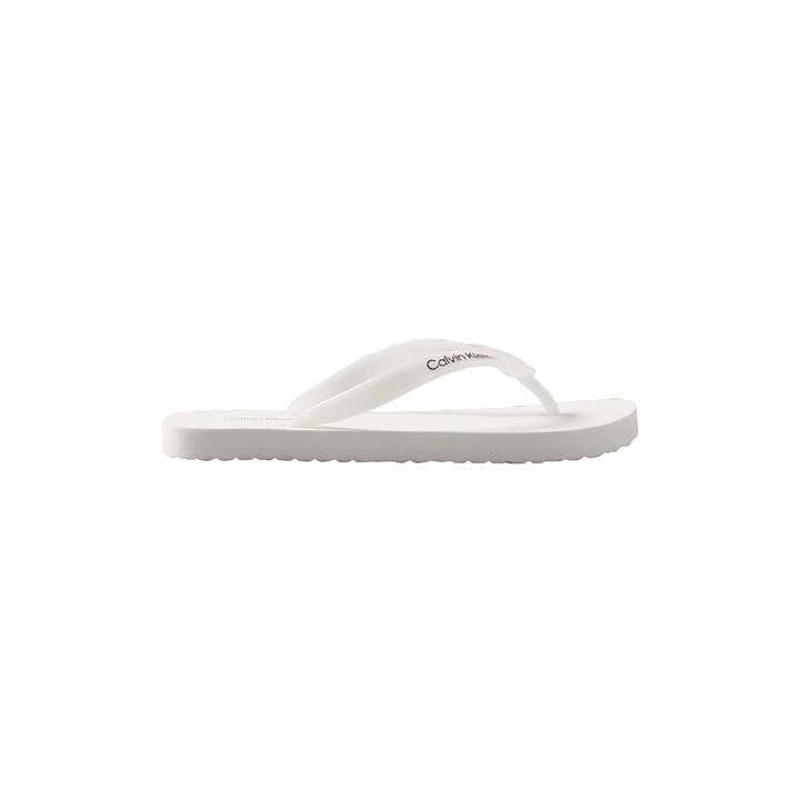 Calvin Klein Women's White Flip Flops - Size 5