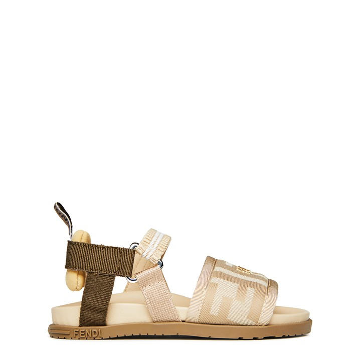 Fendi Boys Beige Ff Fabric Sandals Juniors C13