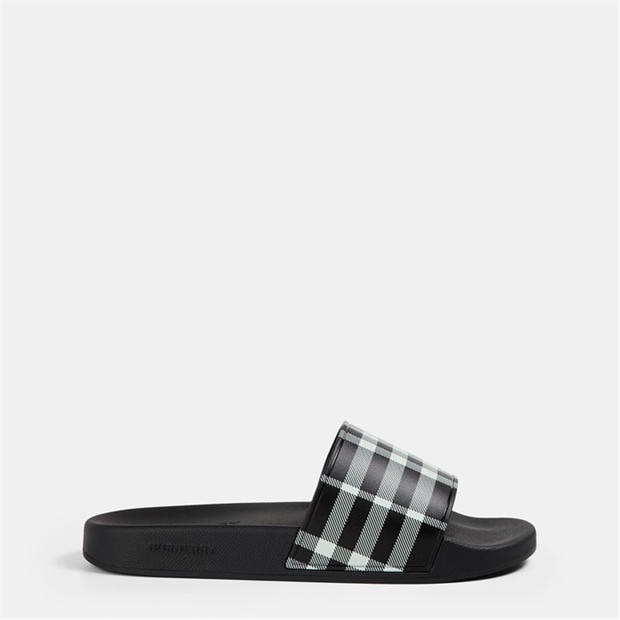 Archive Beige - BURBERRY - Men's Check Furley Logo Sliders