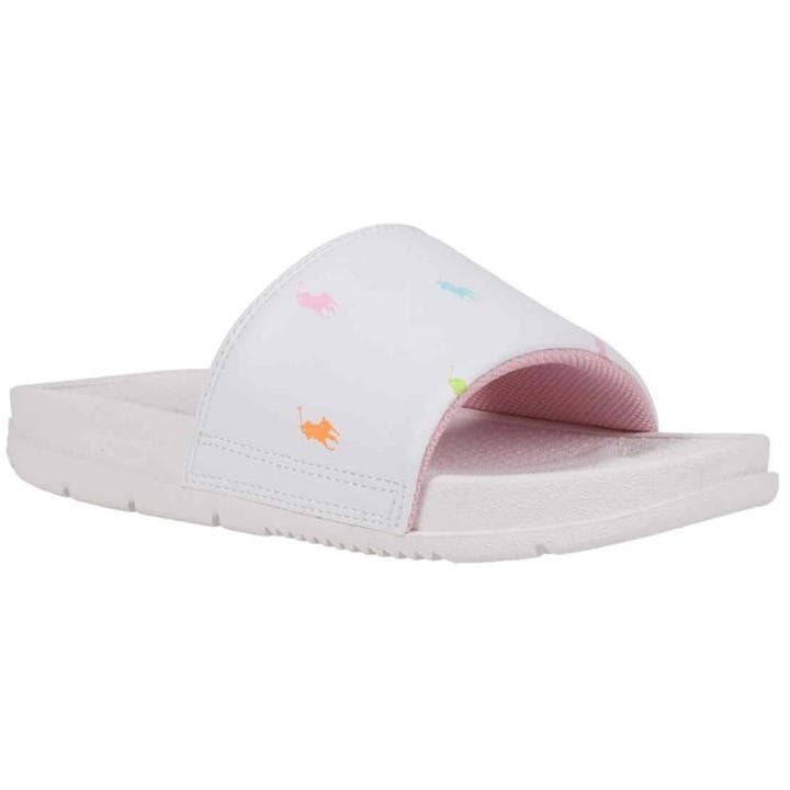 Polo Ralph Lauren  Kids White Kids' Pool Sliders - Size C13