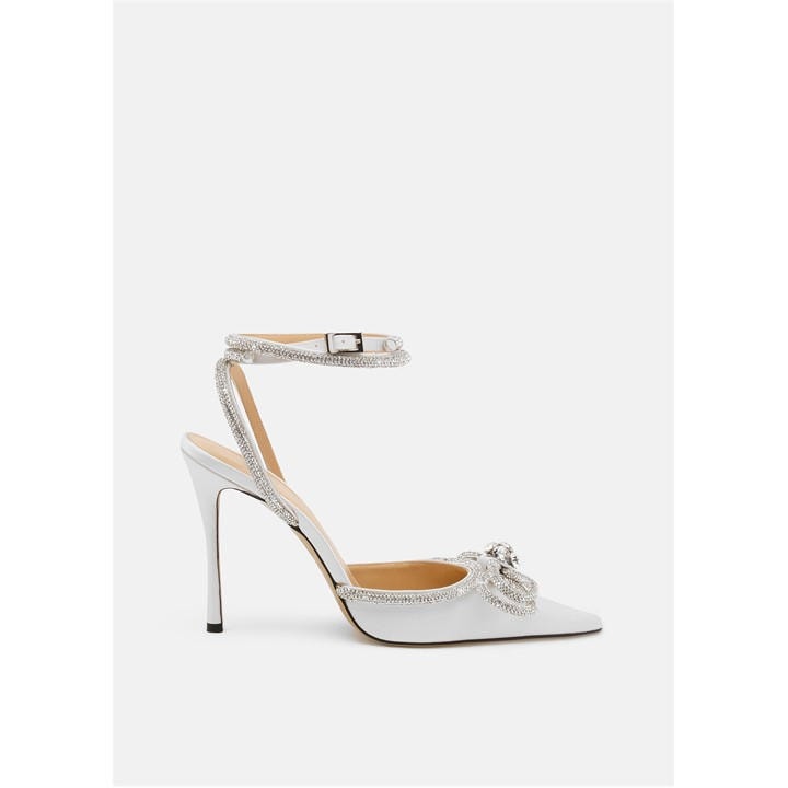 Mach And Mach Women's White Double Bow Stiletto Court Shoes - Size 5