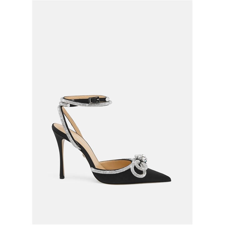 Mach And Mach Women's Black Double Bow Stiletto Court Shoes