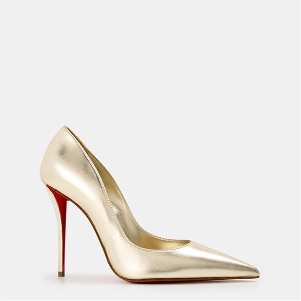 Black Lin Black - CHRISTIAN LOUBOUTIN - Women's Sole Leather Miss Z Pumps, 100mm