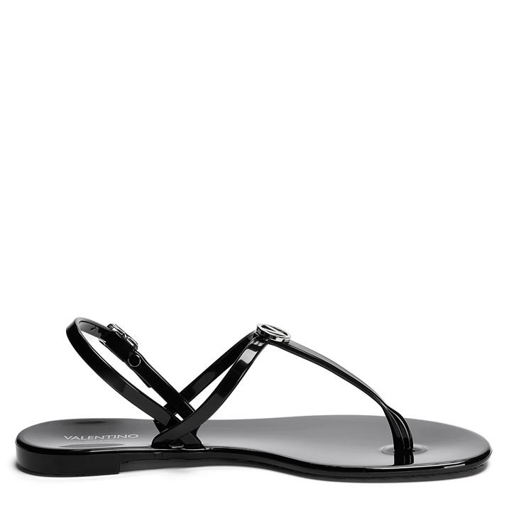 Valentino Women's Black Jally Designer Flat Sandals