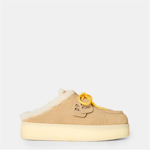 MIU MIU - Women's Smooth Upper Open Back Flat Mules