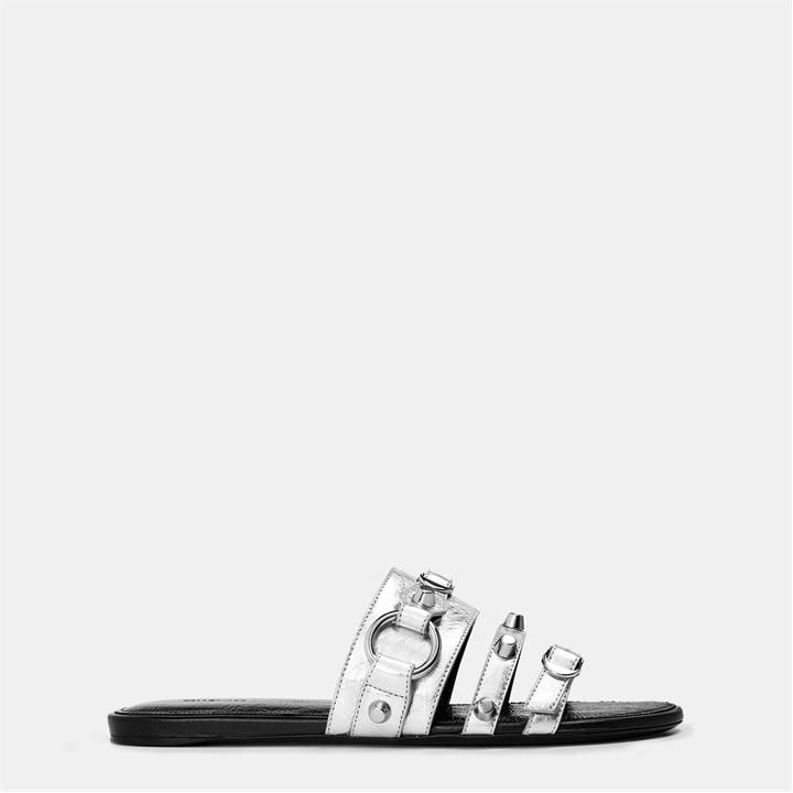 Balenciaga Women's White Bal City Slide Flat Sandals - Size 7