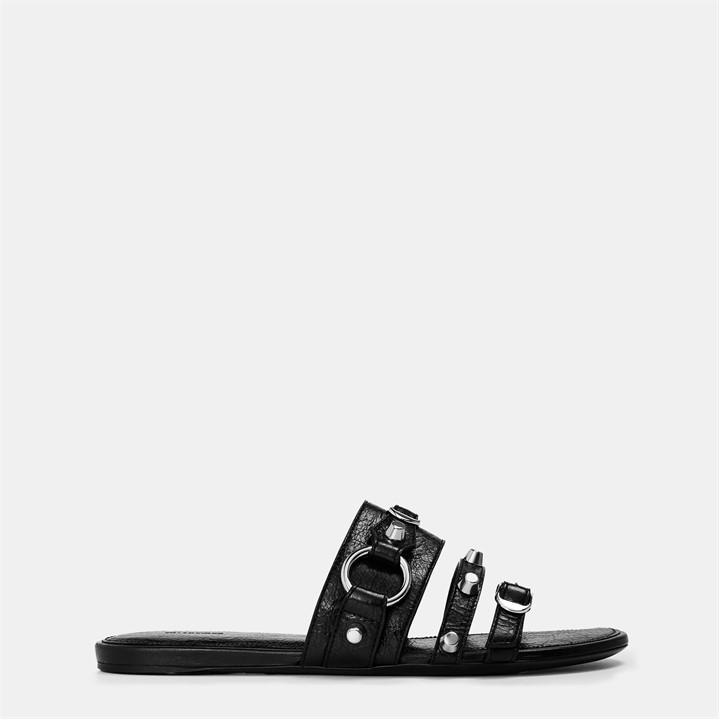 Balenciaga Women's Black Bal City Slide Flat Sandals - Size 4