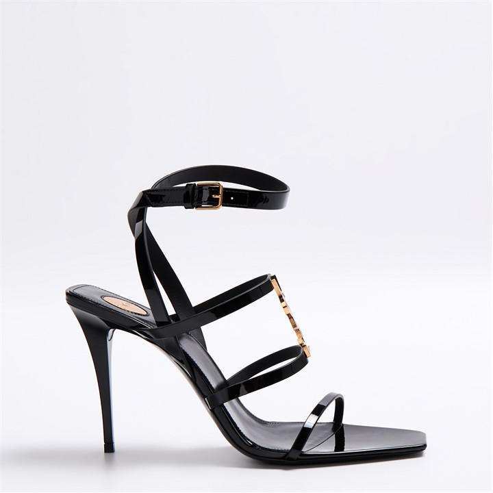 Saint Laurent Women's Black Cassandra Heeled Sandals - Size 5