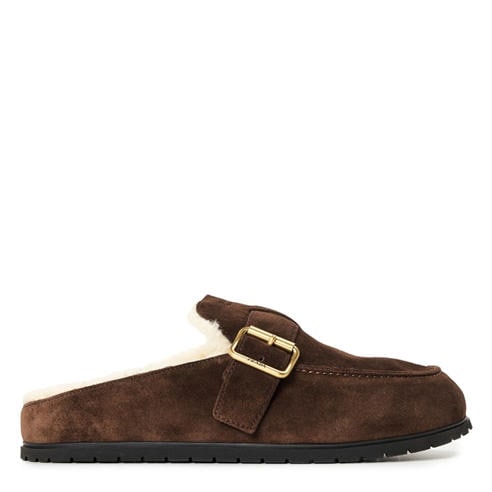 PRADA - Women's Suede Flat Mules