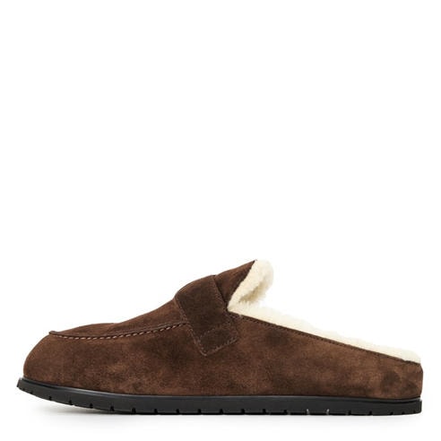 PRADA - Women's Suede Flat Mules