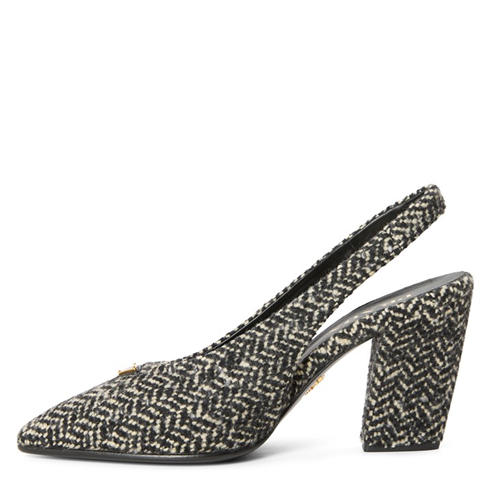 PRADA - Women's Pointed-Toe Block-Heel Leather Slingbacks