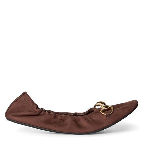 GUCCI - Women's Loli Ballerina Suede Ballet Pumps
