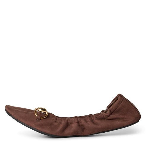 GUCCI - Women's Loli Ballerina Suede Ballet Pumps