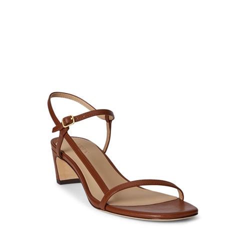 LAUREN BY RALPH LAUREN - Women's Lainee Real Leather Heeled Sandals