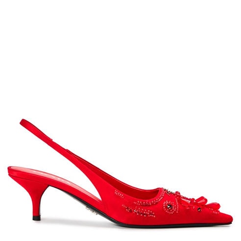 PRADA - Women's Runway Embellished Slingbacks