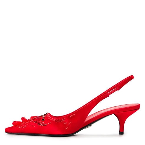PRADA - Women's Runway Embellished Slingbacks