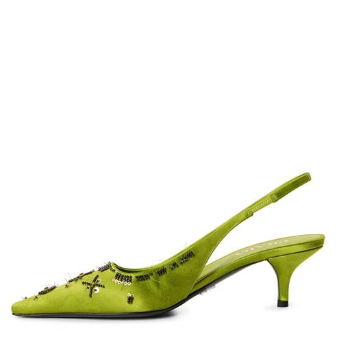 PRADA - Women's Runway Embellished Slingbacks