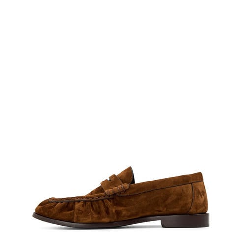 SAINT LAURENT - Women's Le Cassandre Penny Suede Loafers