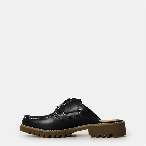 TIMBERLAND - Women's Noreen Black Full Grain Flat Mules
