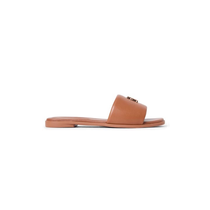 Tommy Hilfiger Women's Brown Th Logo Hardware Leather Mule