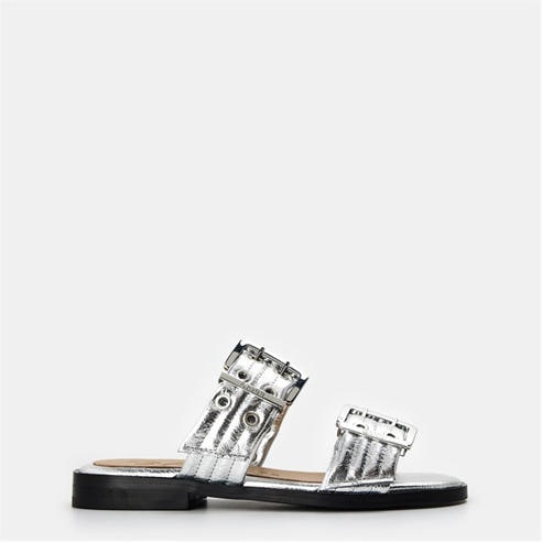 GANNI - Women's Metallic Flat Sandals
