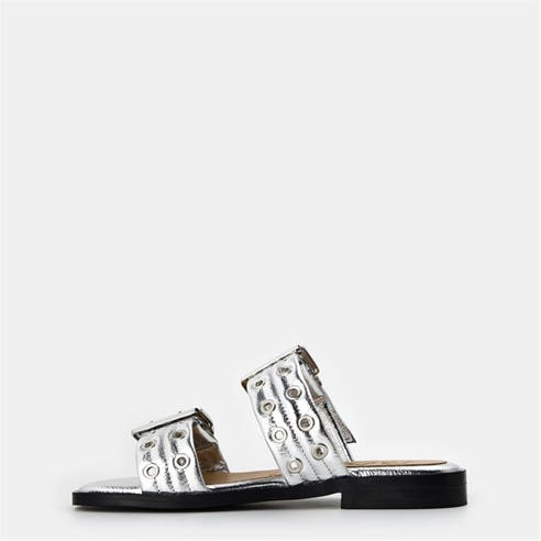 GANNI - Women's Metallic Flat Sandals