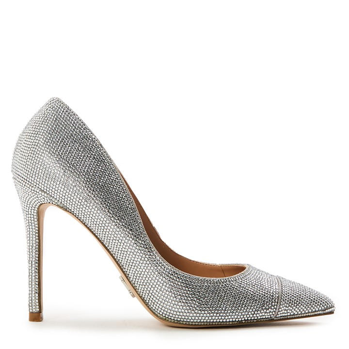 Steve Madden Women's Silver Evelyn Cr Stiletto Court Shoes