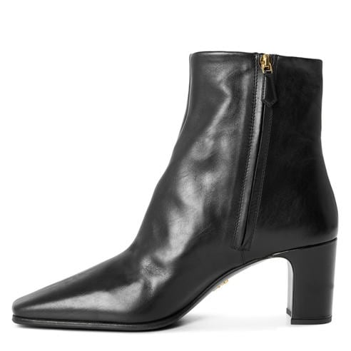PRADA - Women's Leather Block Heel Ankle Boots