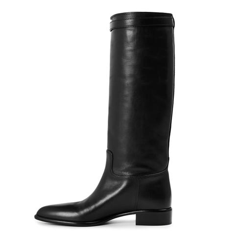 PRADA - Women's Leather Buckle Riding Knee High Boots