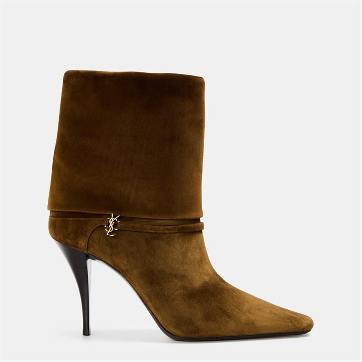 Saint Laurent Women's Brown Niki Booties In Suede - Size 4