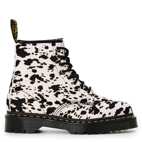 DR MARTENS - 1460 Bex Dalmatian Hair On Leather Boots