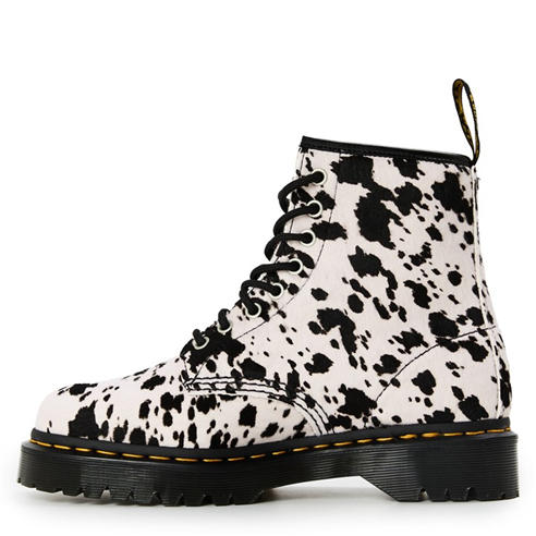 DR MARTENS - 1460 Bex Dalmatian Hair On Leather Boots