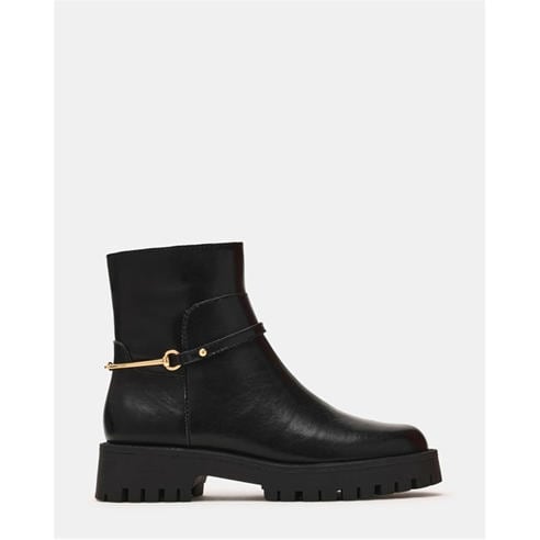 STEVE MADDEN - Women's Last Call Leather Flat Ankle Boots